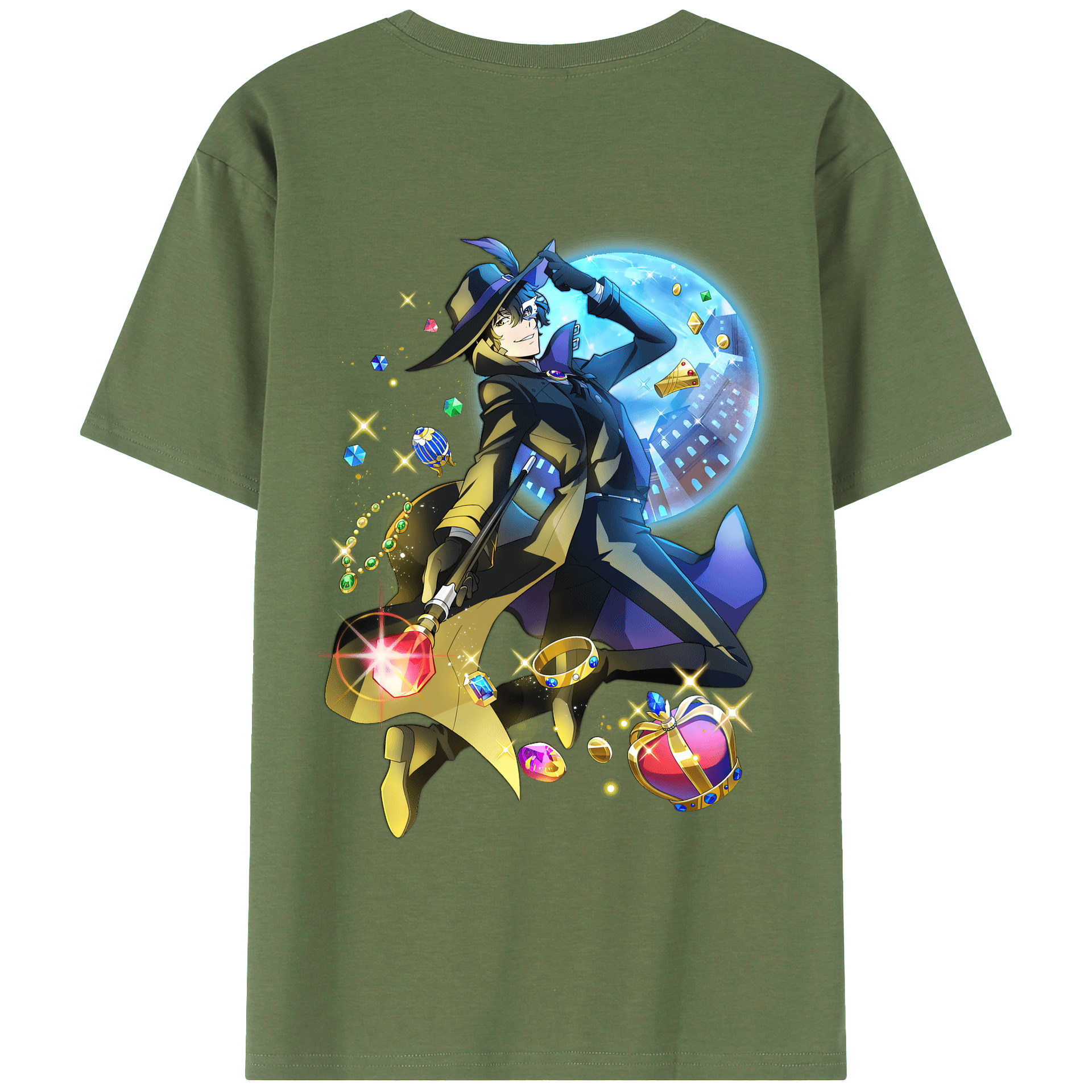 （画像用） 文豪ストレイドッグス Bungo Stray Dogs 綿100％ メンズ半袖Tシャツ（バックプリント） 通気性
